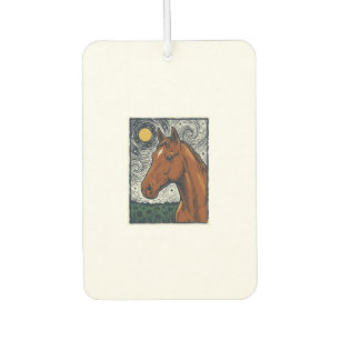 Ambientador Diseño de arte de caballo grabado vintage noche es