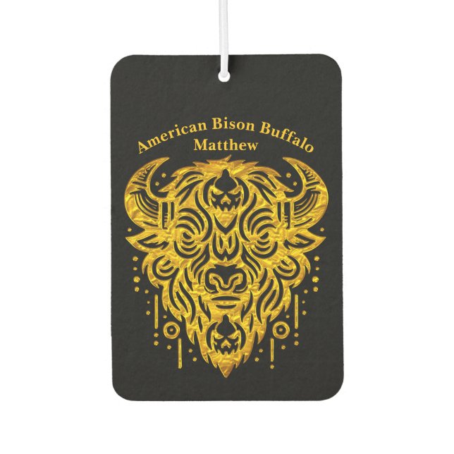 Ambientador Diseño De Bisonte Intrincado Con Elementos Tribale (Anverso)