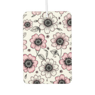 Ambientador Diseño de boceto de flores y hojas rosadas