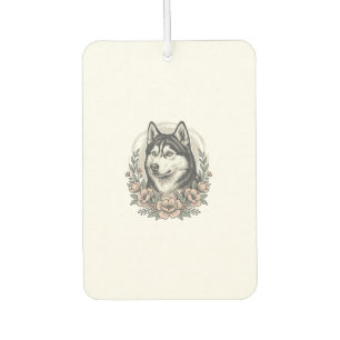 Ambientador Diseño de camisa de retrato floral Husky Vintage_1