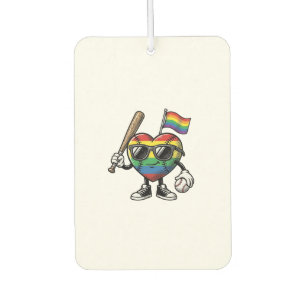 Ambientador Diseño de camiseta de béisbol de corazón de arcoír