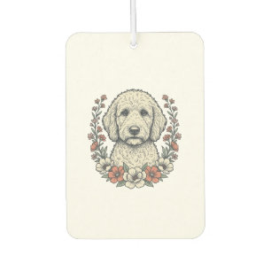 Ambientador Diseño de camiseta de retrato de perro rizado flor