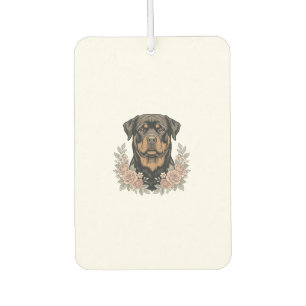 Ambientador Diseño de camiseta de retrato floral de Rottweiler