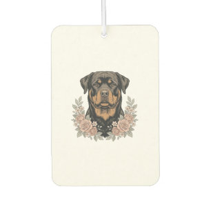 Ambientador Diseño de camiseta de retrato floral de Rottweiler