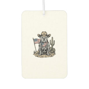 Ambientador Diseño de camiseta patriótica de perro esqueleto v