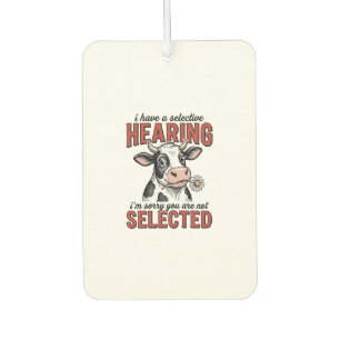 Ambientador Diseño de camiseta vintage de vaca con audición se
