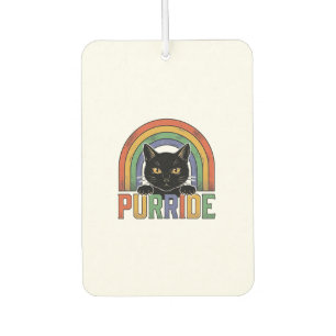 Ambientador Diseño de camiseta vintage Purride gato negro arco