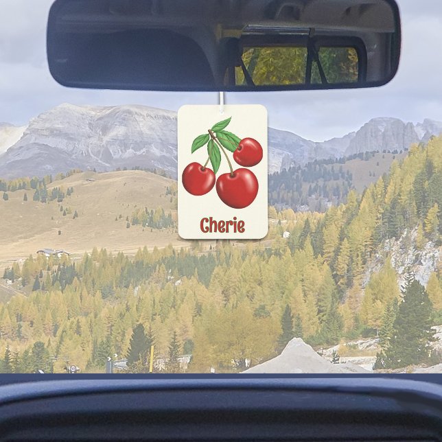 Ambientador Diseño de cerezas rojas personalizado (Red Cherry Design Personalized Car or Home Air Freshener)