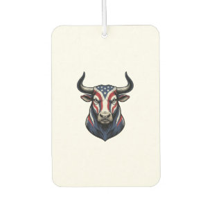 Ambientador Diseño de grabado vintage de cabeza de toro patrió