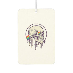 Ambientador Diseño de grabado vintage de calavera goteando arc