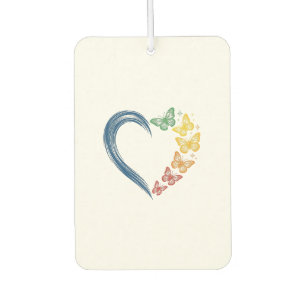 Ambientador Diseño de grabado vintage de corazón de mariposa a