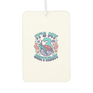 Ambientador Diseño de grabado vintage de tortuga para 3er cump