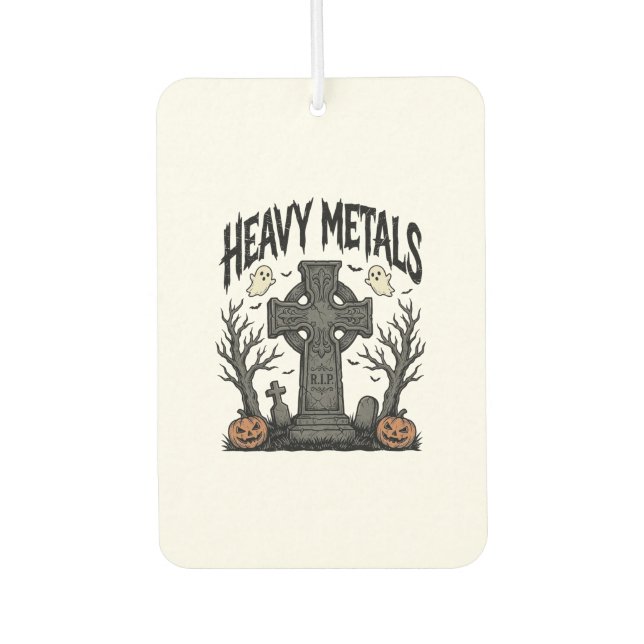 Ambientador Diseño de vector cementerio de Halloween de metale (Anverso)