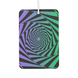 Ambientador Diseño espiral negro con degradado morado y verde