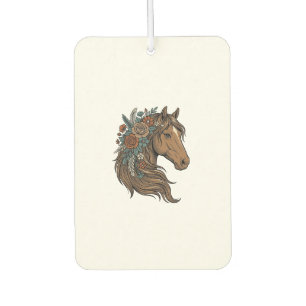 Ambientador diseño vectorial de cabeza de caballo floral vinta