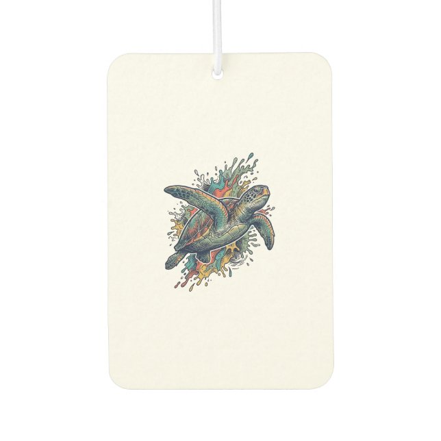 Ambientador Diseño vectorial de salpicadura de tortuga marina  (Anverso)