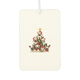Ambientador Divertido árbol de Navidad francés Bulldog copos d
