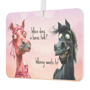 Ambientador Dos quirky Chiste de caballo negro rosado