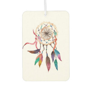 Ambientador Dreamcatcher bohemio en pintura vibrante de la