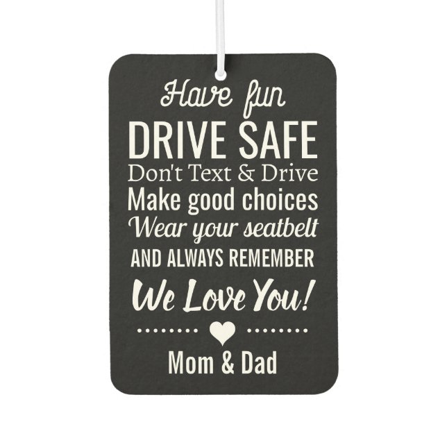 Ambientador Drive Safe Reminder for Son/Daughter Custom Photo (Anverso)