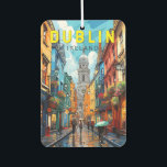 Ambientador Dublin Ireland Travel Art Vintage<br><div class="desc">Diseño de viaje vectorial retro de Dublín. Sus edificios históricos incluyen el castillo de Dublín,  que data del siglo XIII,  e imponente catedral de San Patricio,  fundada en 1919.</div>