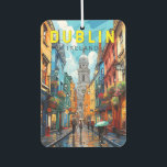 Ambientador Dublin Ireland Travel Art Vintage<br><div class="desc">Diseño de viaje vectorial retro de Dublín. Sus edificios históricos incluyen el castillo de Dublín,  que data del siglo XIII,  e imponente catedral de San Patricio,  fundada en 1919.</div>