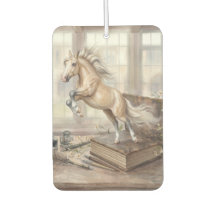 El caballo erudito saltando de un libro
