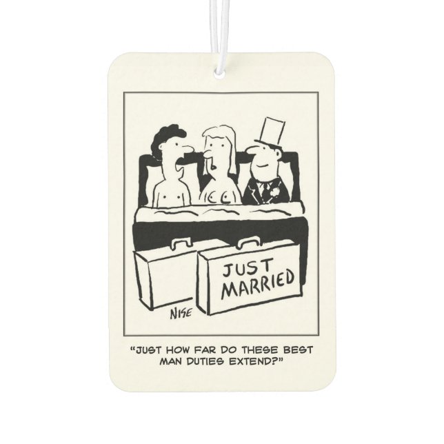 Ambientador El mejor hombre está en cama con novia y novio (Reverso)