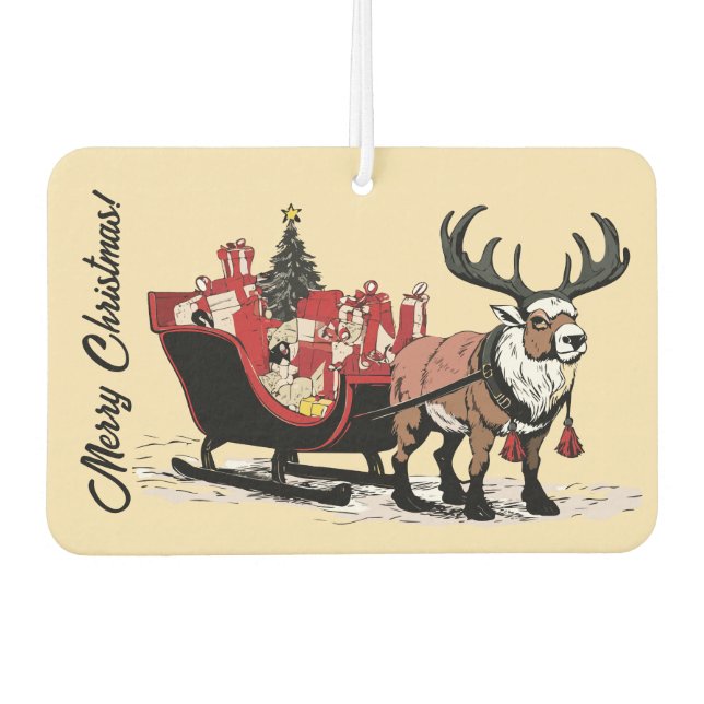 Ambientador El retro Santa de Sleigh Cristmas Air Freshener (Anverso)