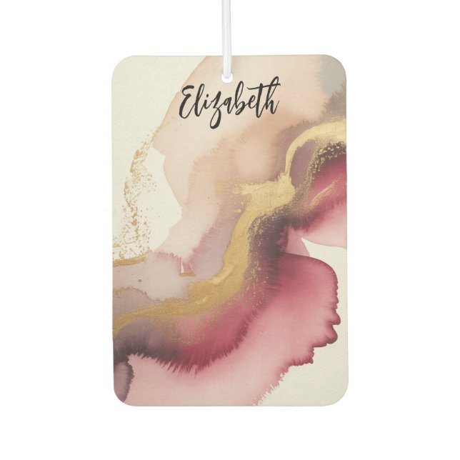 Ambientador Elegant Burgundy and Gold Watercolor Art (Anverso)