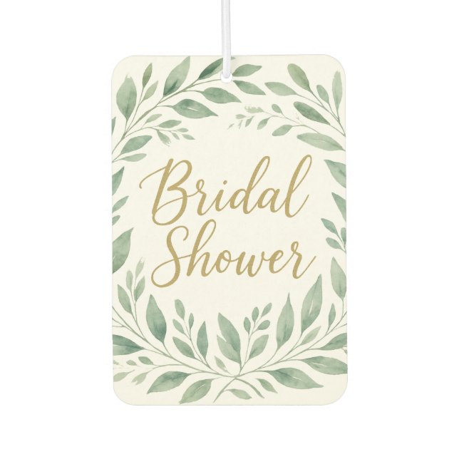 Ambientador Elegant Greenery Watercolor  Boho Bridal Shower (Anverso)
