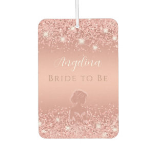 Ambientador Elegante Bridal Shower con Brillo Dorado Rosa de L