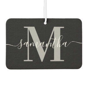 Ambientador Elegante firma gris moderno Monograma negro foto