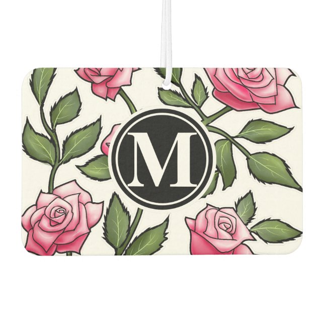 Ambientador Elegante floral y monograma (Anverso)