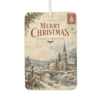 Elegante Navidad Vintage, estilo Tarjeta Postal Re