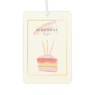 Ambientador Elegante rebanada de pastel de cumpleaños con marc