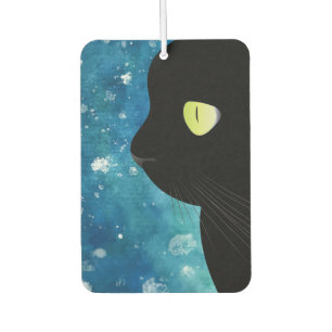 Ambientador Elegante retrato negro de gato en Fresheners de Ai