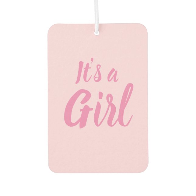 Ambientador Es un Chica, una ducha de bebé rosa claro, revelac (Anverso)