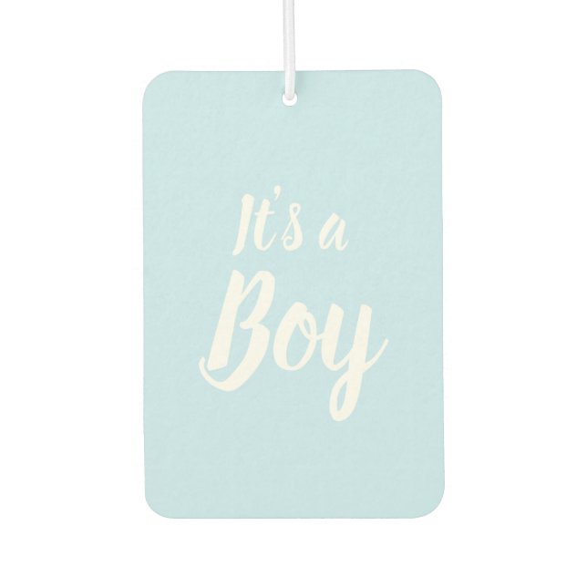 Ambientador Es un niño, una ducha de bebé azul claro, revelaci (Anverso)