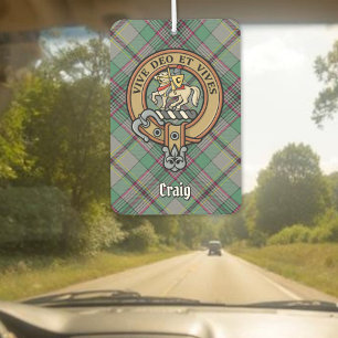 Ambientador Escudo de armas del Clan Craig sobre tartán