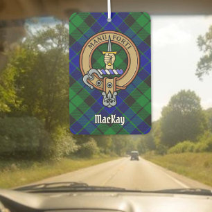 Ambientador Escudo de armas del Clan MacKay sobre Tartán Azul