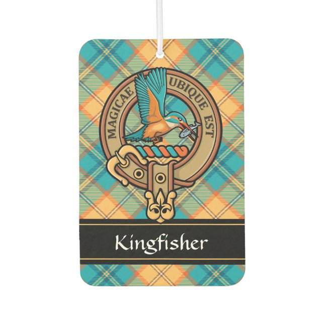 Ambientador Escudo de Kingfisher sobre Tartan Air Freshener (Anverso)