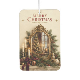Ambientador Espejo de Navidad Antiguo Elegante, Europeo Vintag