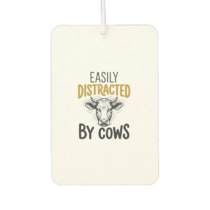 Ambientador Fácilmente Distraído Por Vacas Camiseta Divertida 