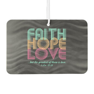Ambientador Faith Hope Love Christian Bible Verse Retro