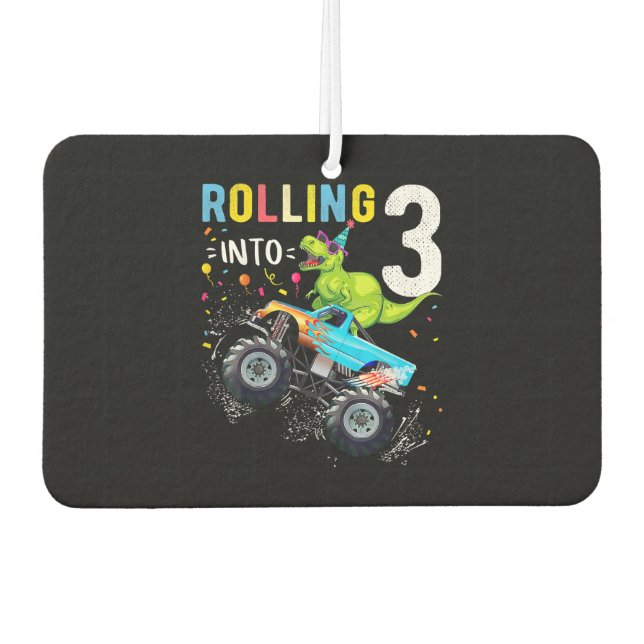 Ambientador Familia de Camiones Monstruos Dinosaurios de 3 año (Anverso)