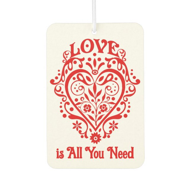 Ambientador Fancy Red Love Heart Personalizado (Anverso)
