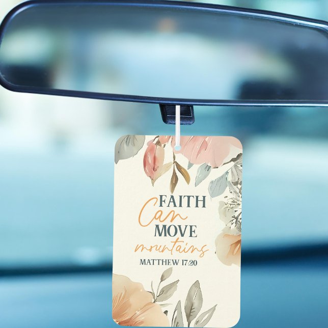 Ambientador Fe Floral Puede Mover Montañas (A pretty car air freshener that includes a little daily inspiration while you're on the go.)