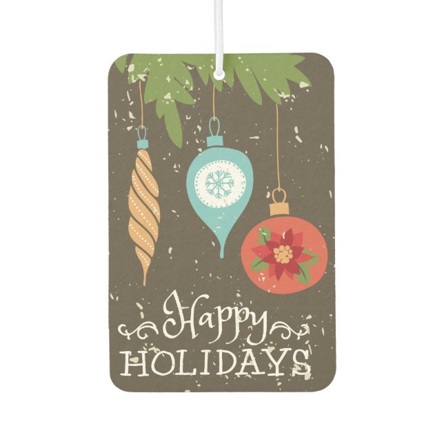 Ambientador Felices Fiestas Ornamentos de Navidad Decorativo (Anverso)