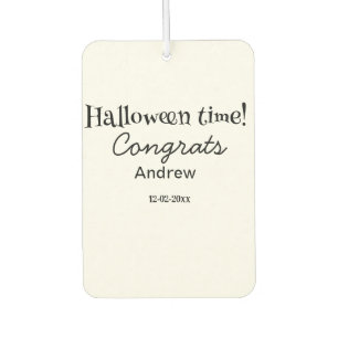 Ambientador Felicidades en Halloween agregar nombre fecha año
